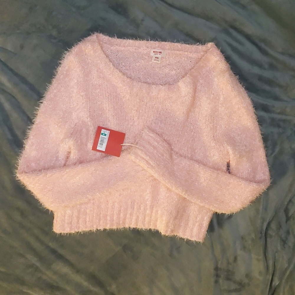 Pink fury sweater crop top